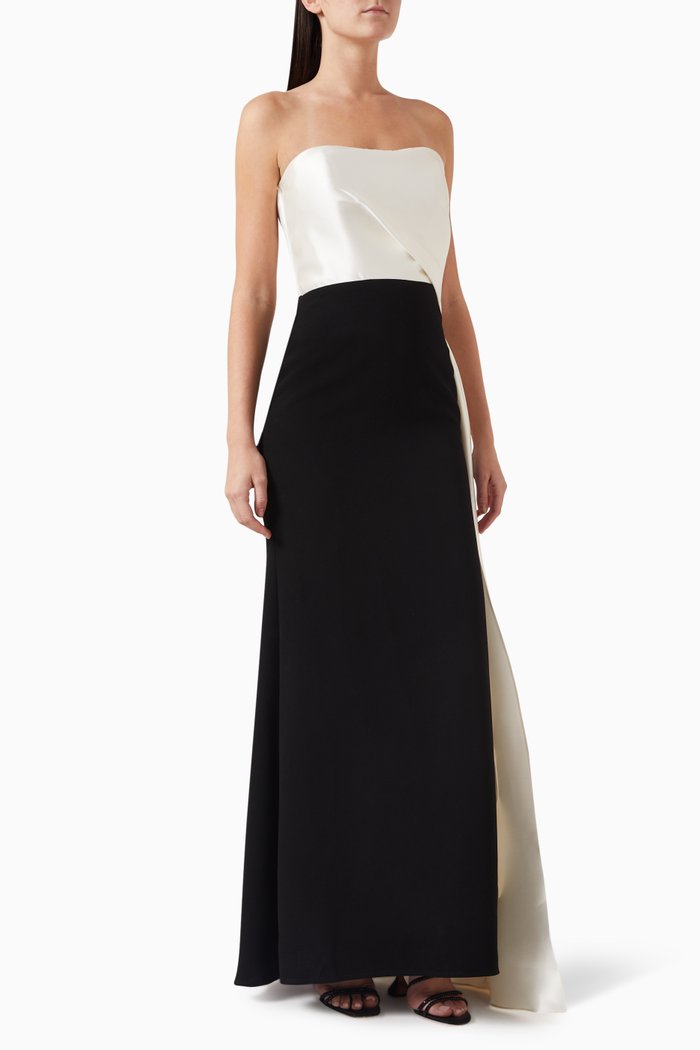 

Strapless Gown in Pebble Crepe, Multicolour