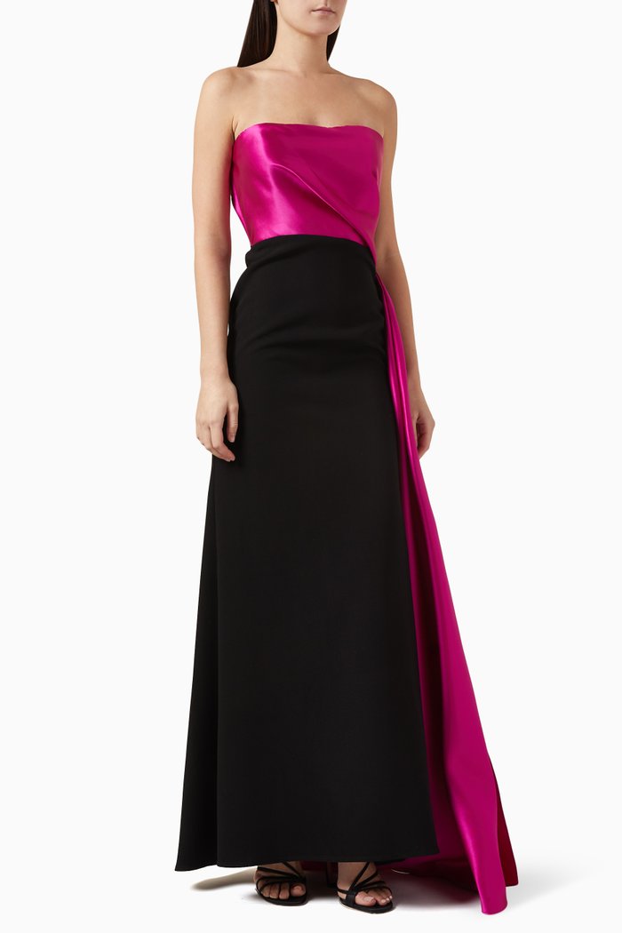 

Strapless Gown in Pebble Crepe, Multicolour