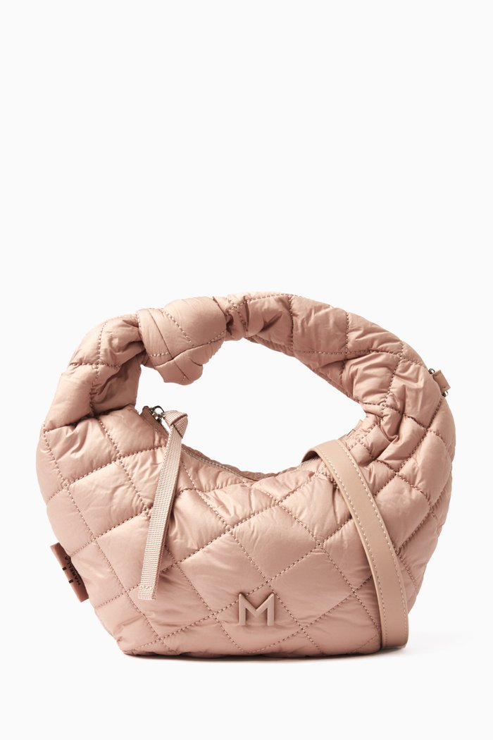 

Small Polso Quilted Hobo Bag in Nylon, Pink
