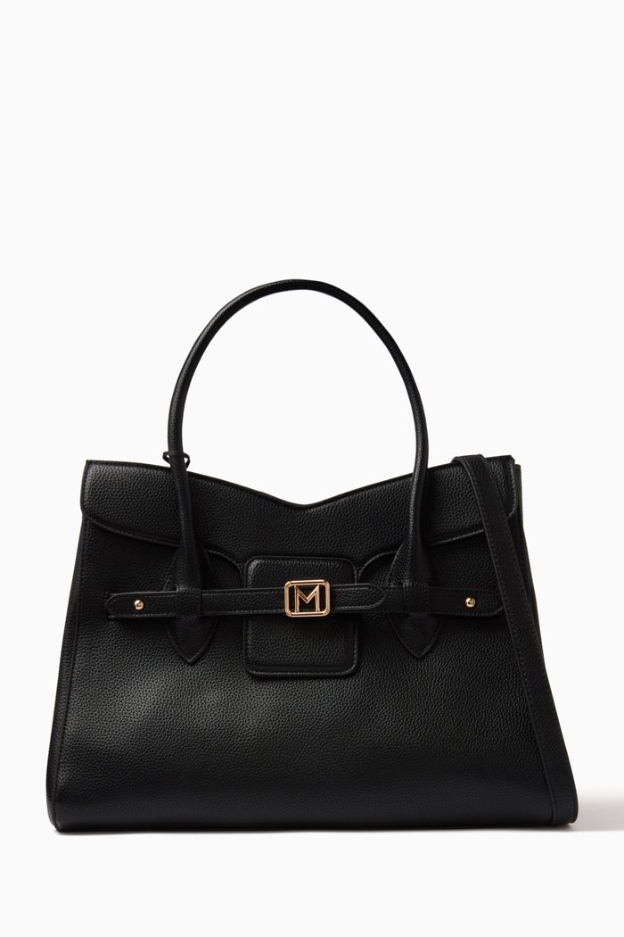 

Bosso Tote Bag in Faux Leather, Black