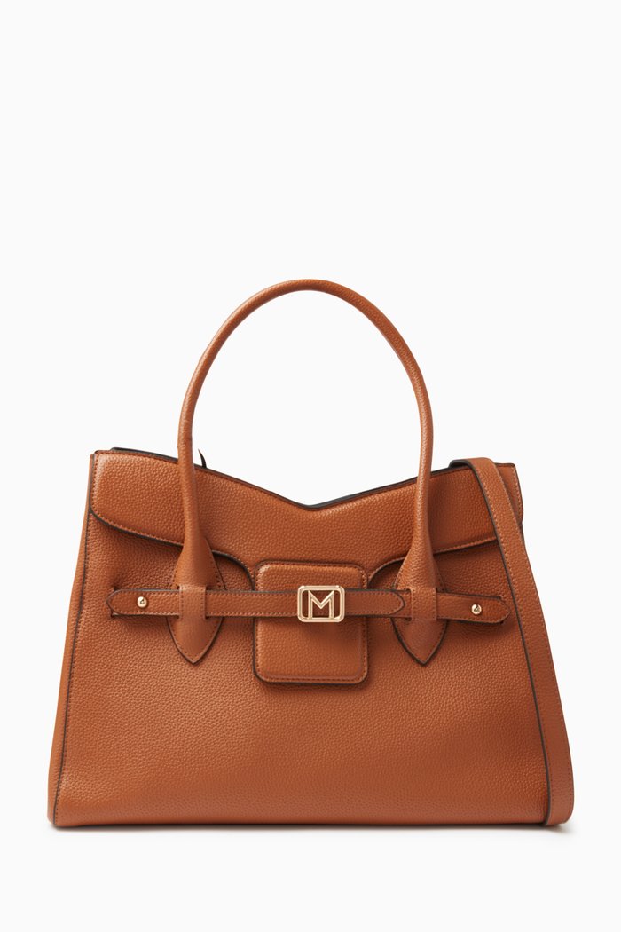 

Bosso Tote Bag in Faux Leather, Brown