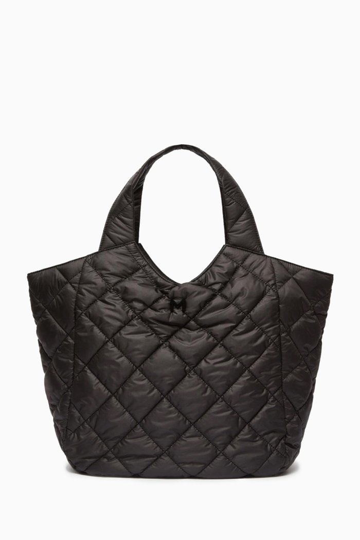 

Show Quilted Tote Bag in Nylon, Black