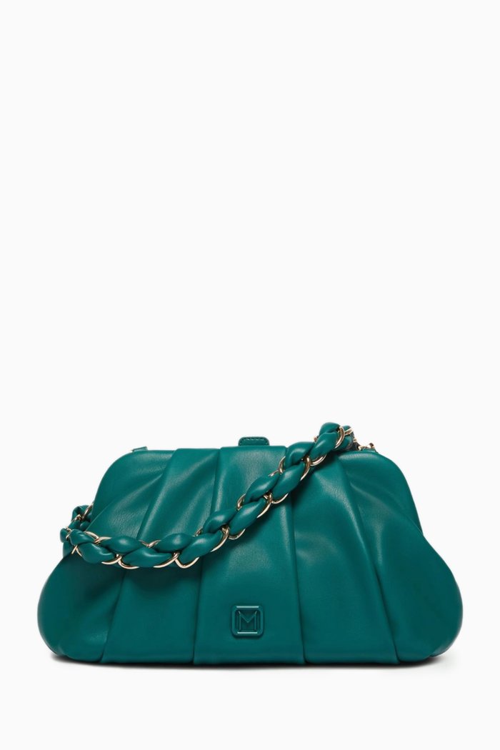 

Wally Soft Clutch Bag in Faux Leather, Green