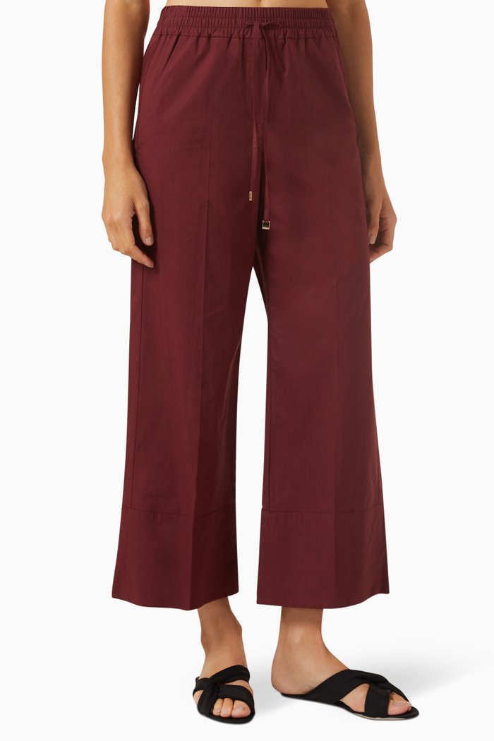 

Rosa Wide-leg Pants in Cotton, Orange