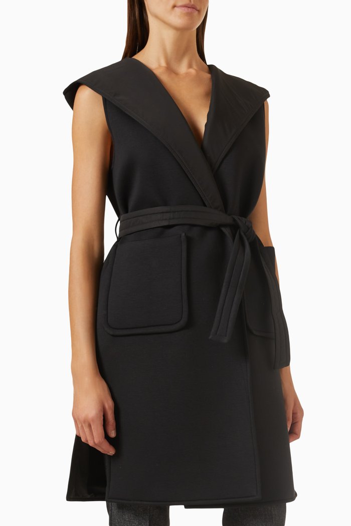 

Diamond Long Gilet in Jersey, Black