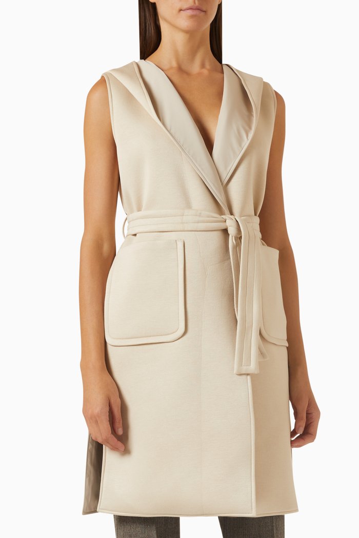 

Diamond Long Gilet in Jersey, Neutral