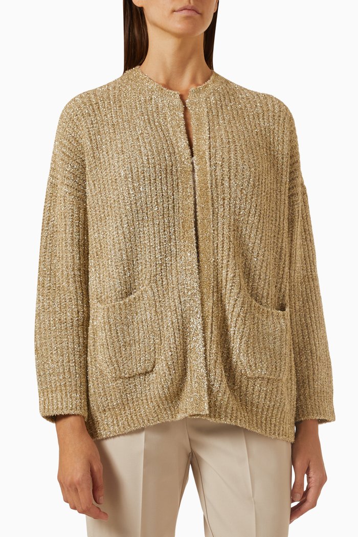 

Yaqui Oversized Cardigan in Lurex-knit, Neutral