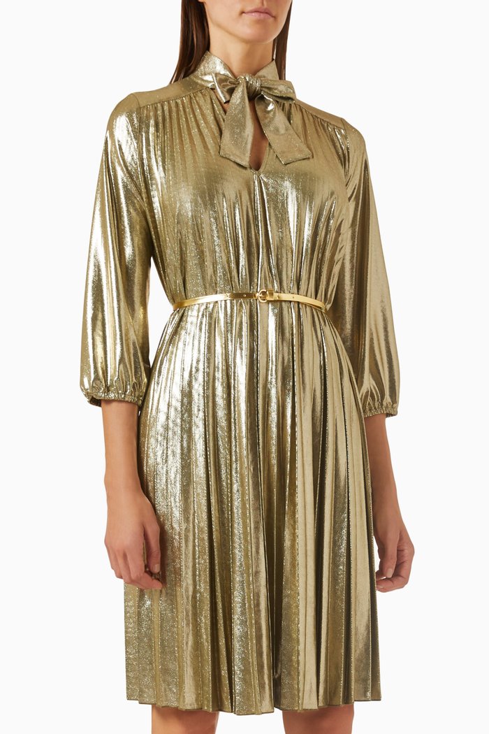 

Circo Midi Dress in Metallic Jersey, Gold