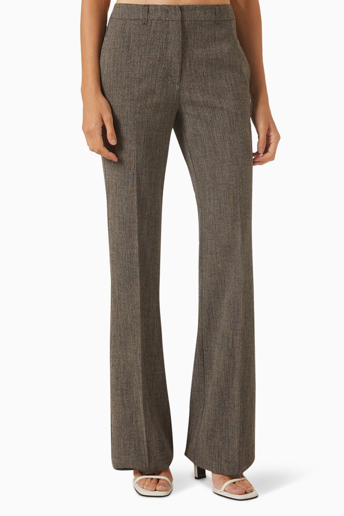 

Liana Flared Pants in Viscose-blend, Brown