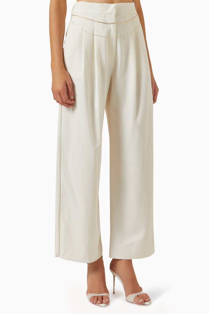 

Fante Wide-leg Pants in Stretch-canvas, White