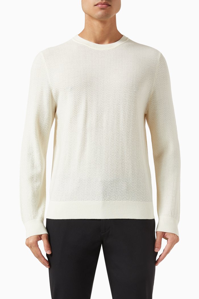 

Novo Sweater in Merino Wool-blend Knit, Neutral
