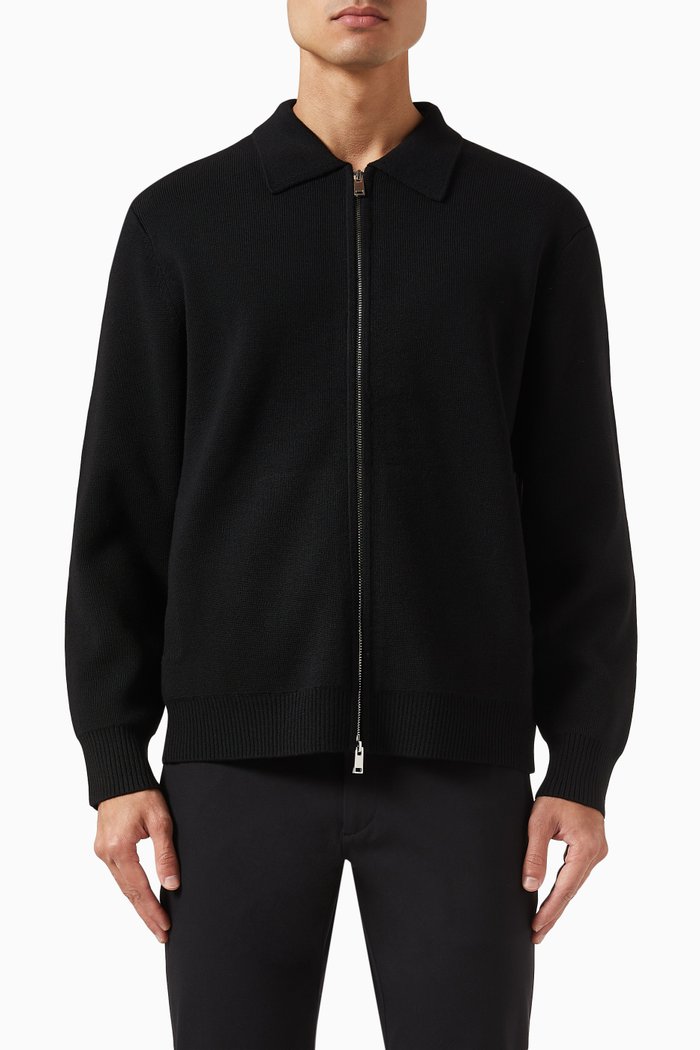 

Cameron Cardigan in Merino Wool Knit, Black