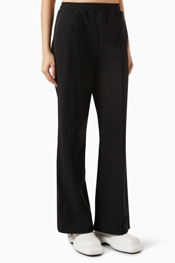 

Side Vent Wide-Legs Pants in Cotton, Black