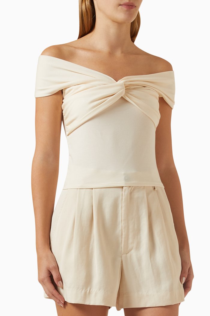 

Ezlynn Knit Top in Stretch Jersey, Neutral