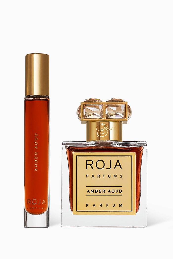 

Amber Aoud 50ml & Amber Aoud 10ml Coffret, Colourless