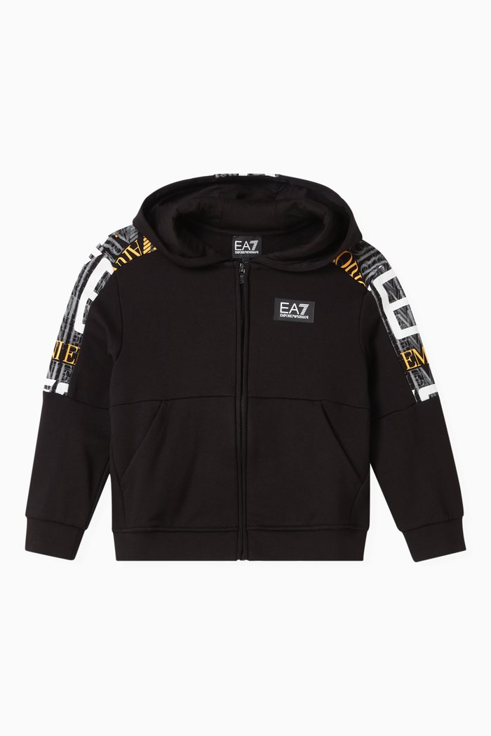 

EA7 Graphic-print Hoodie in Jersey, Black
