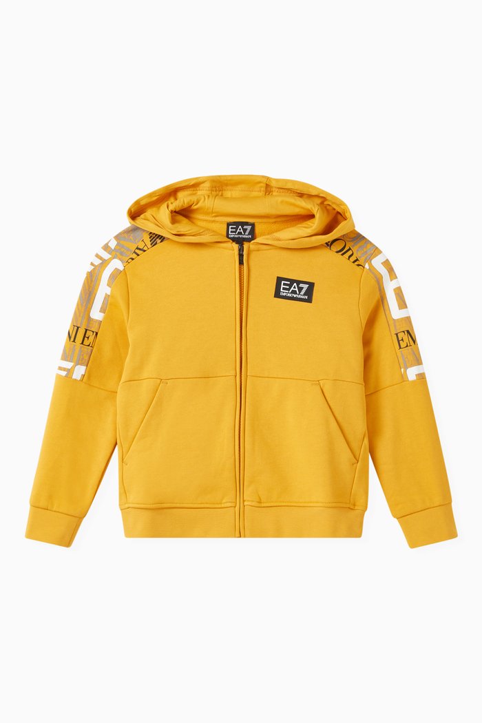 

EA7 Graphic-print Hoodie in Jersey, Yellow