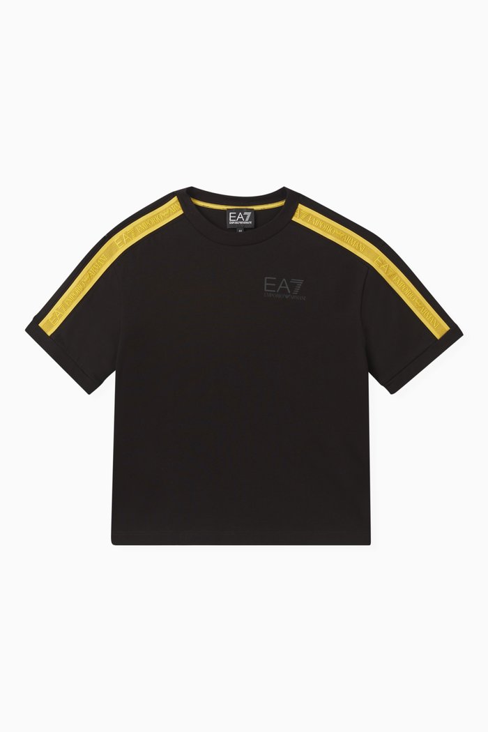 

EA7 Train Tape Logo Series T-Shirt in Cotton, Black