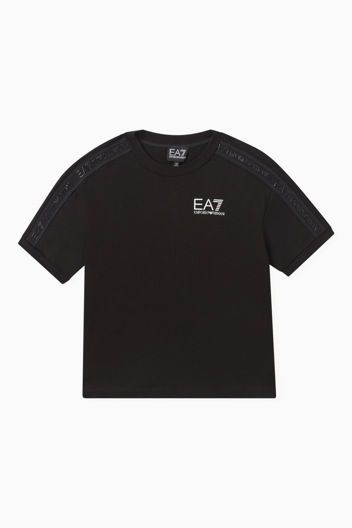 

EA7 Train Tape Logo Series T-Shirt in Cotton, Black