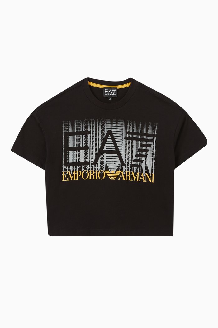 

EA7 Logo Graphic T-shirt in Cotton, Black