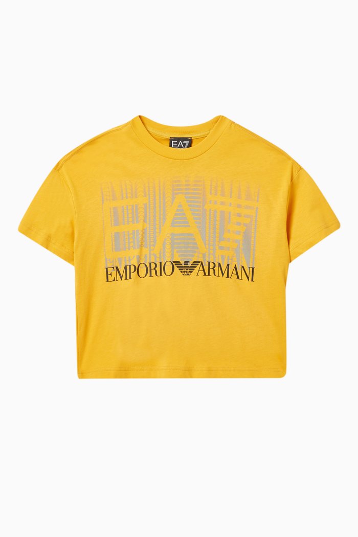

EA7 Logo Graphic T-shirt in Cotton, Yellow
