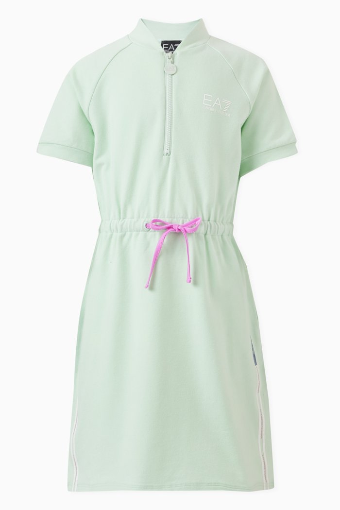 

EA7 Logo Train Tape Dress in Cotton-jersey, Blue