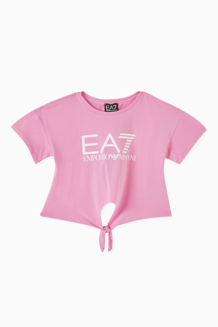 

Knot-detail T-shirt in Cotton, Pink