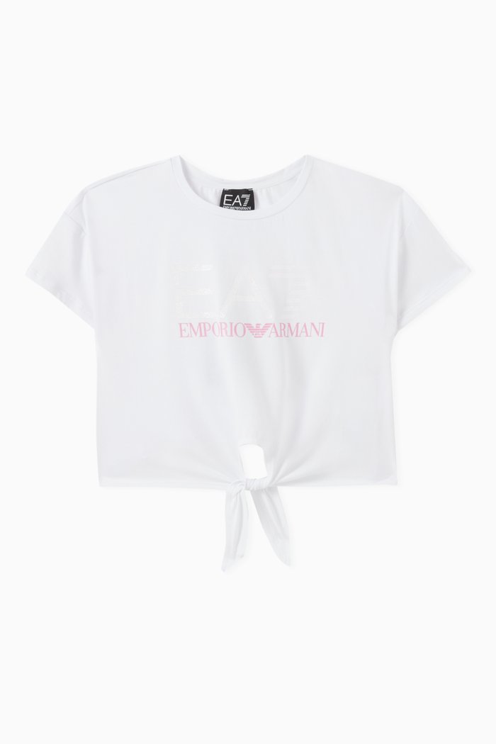 

Knot-detail T-shirt in Cotton, White