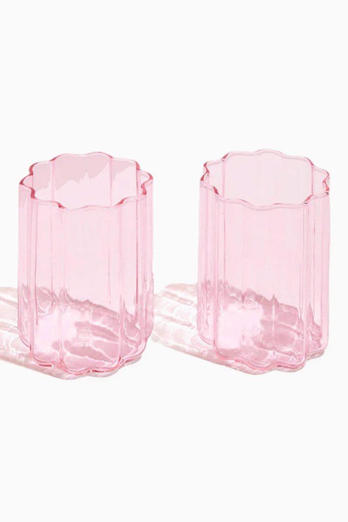 

Wave Glass, Set of 2, Pink