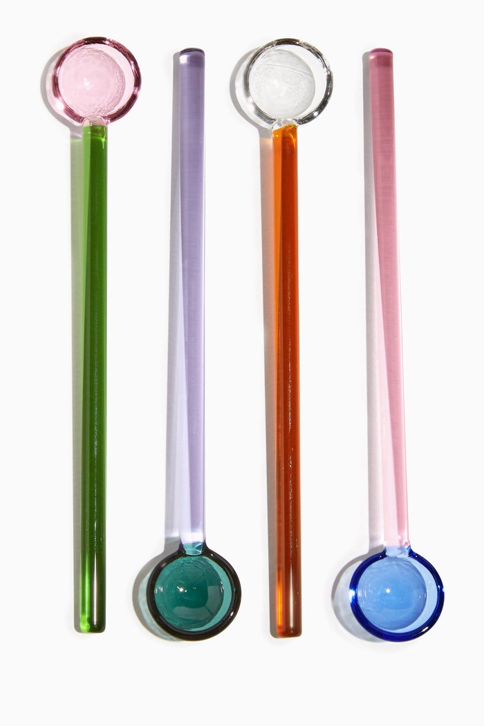 

Teaspoons in Glass, Set of 4, Multicolour