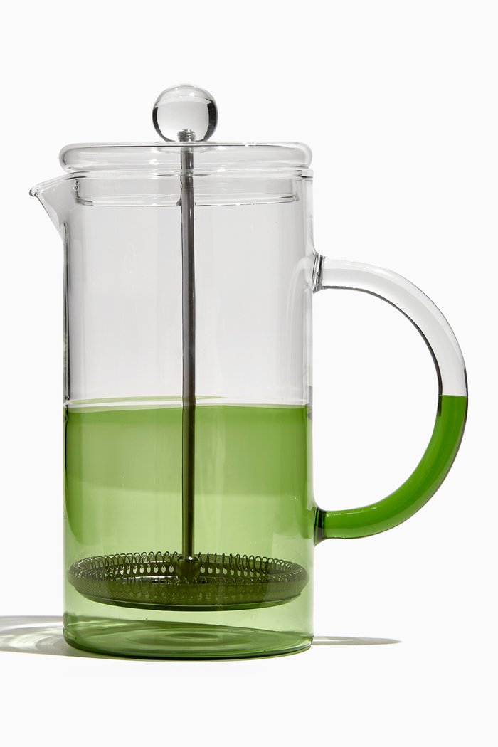 

Two Tone Coffee Plunger in Glass, Green
