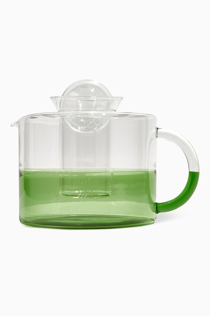

Two-toned Teapot in Glass, Silver
