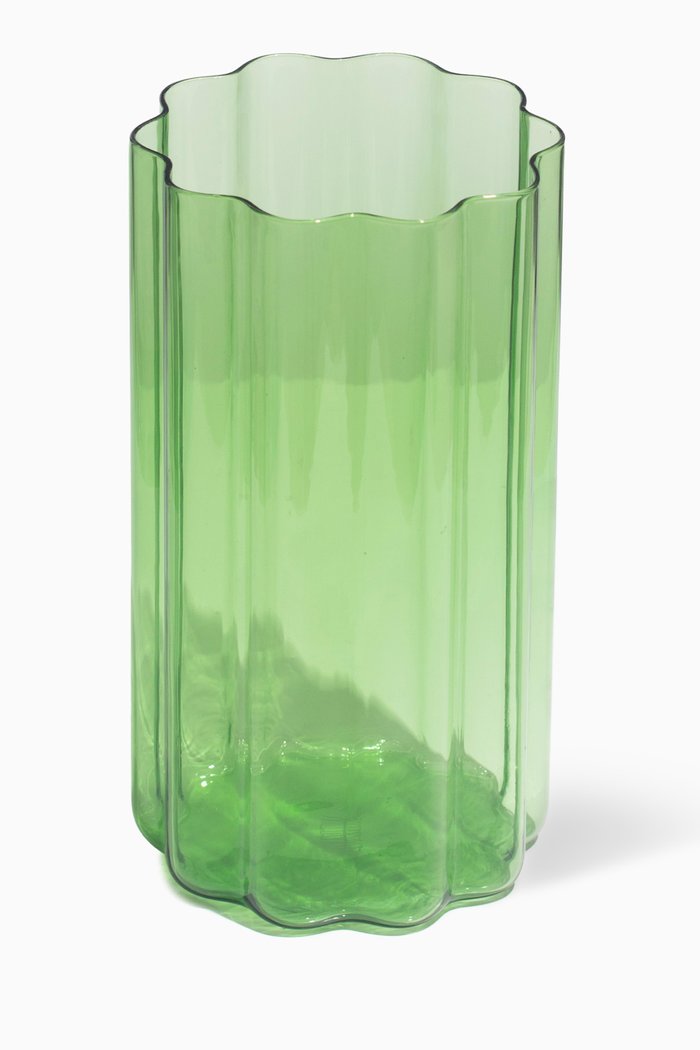 

Wave Vase in Glass, Green