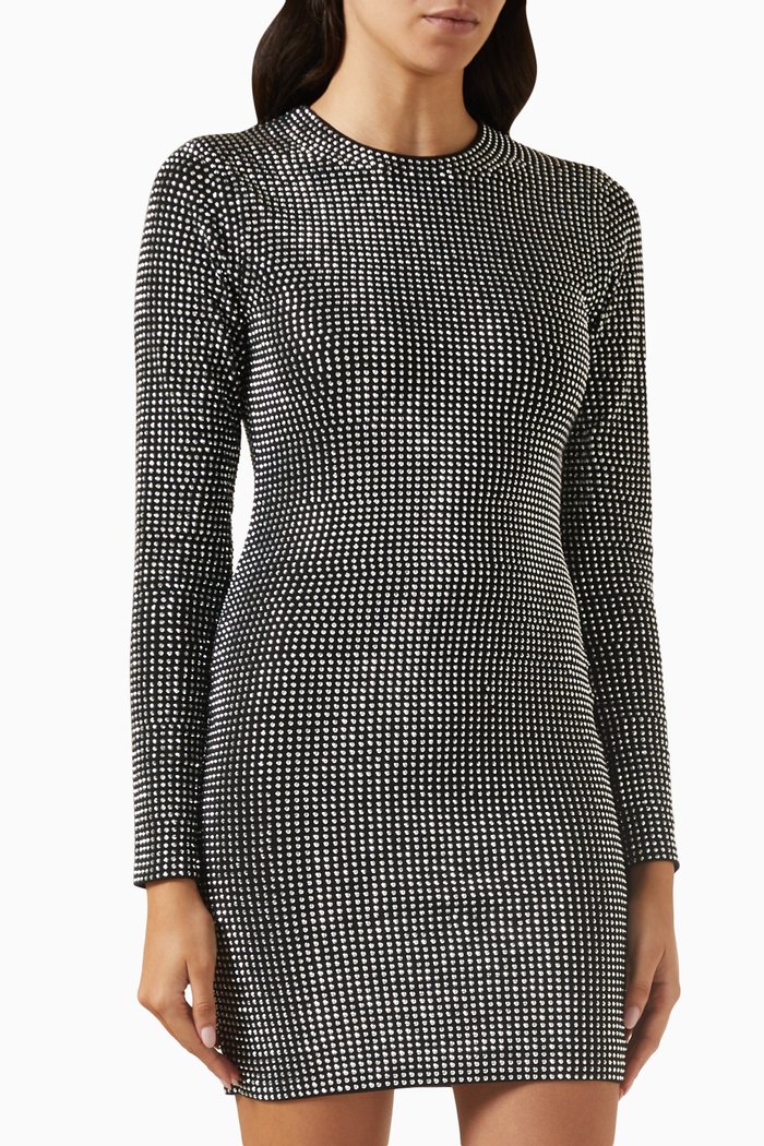 

Crystal Mini Dress in Jersey, Black