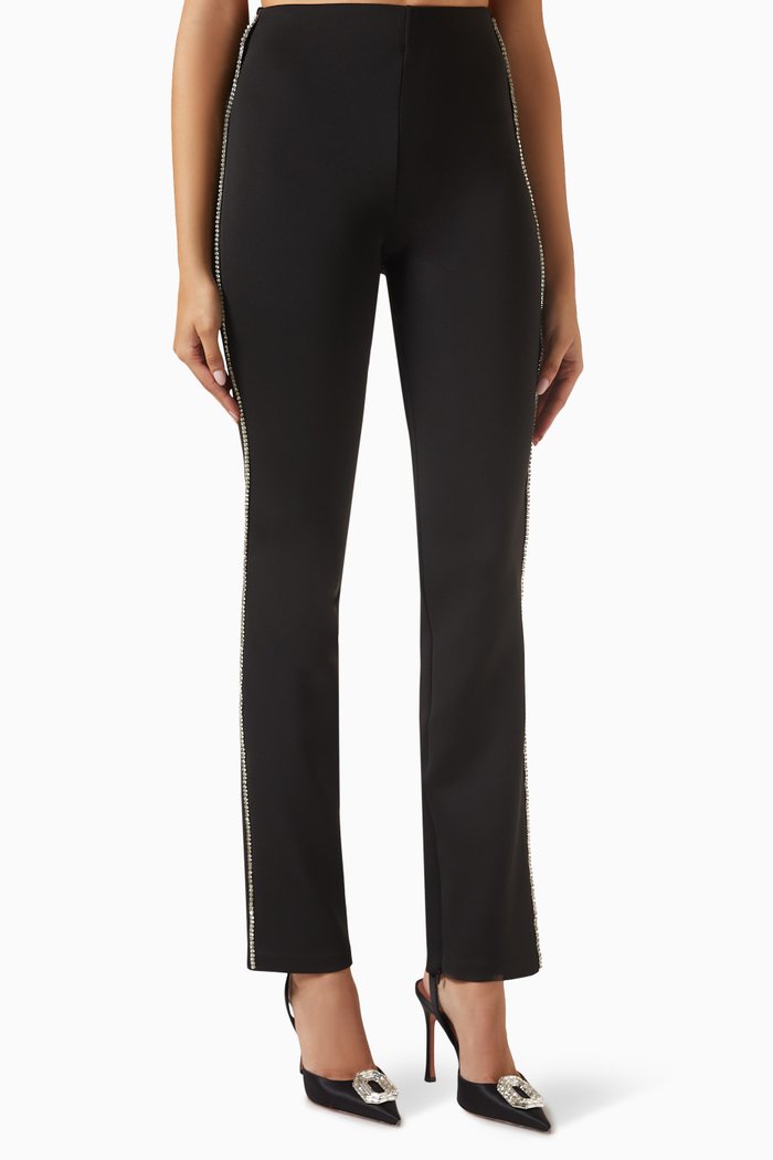 

Crystal Flare Leggings in Scuba, Black