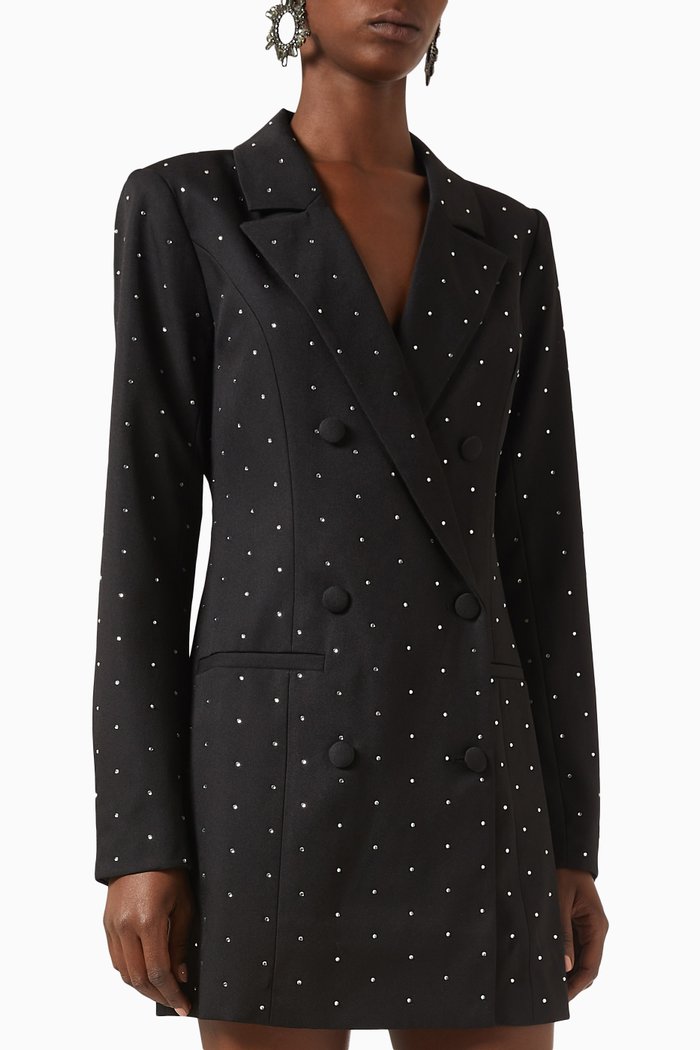 

Blazer Crystal Mini Dress, Black