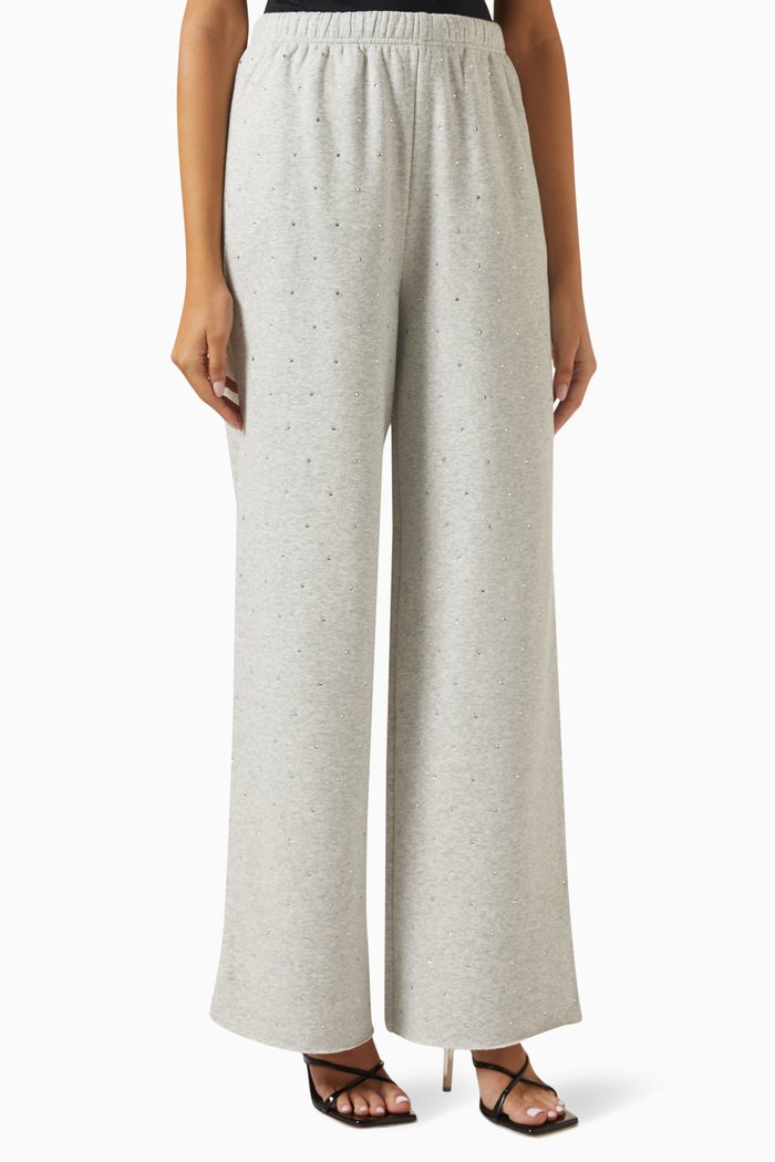 

Crystal Wide-leg Sweatpants in Jersey, Grey