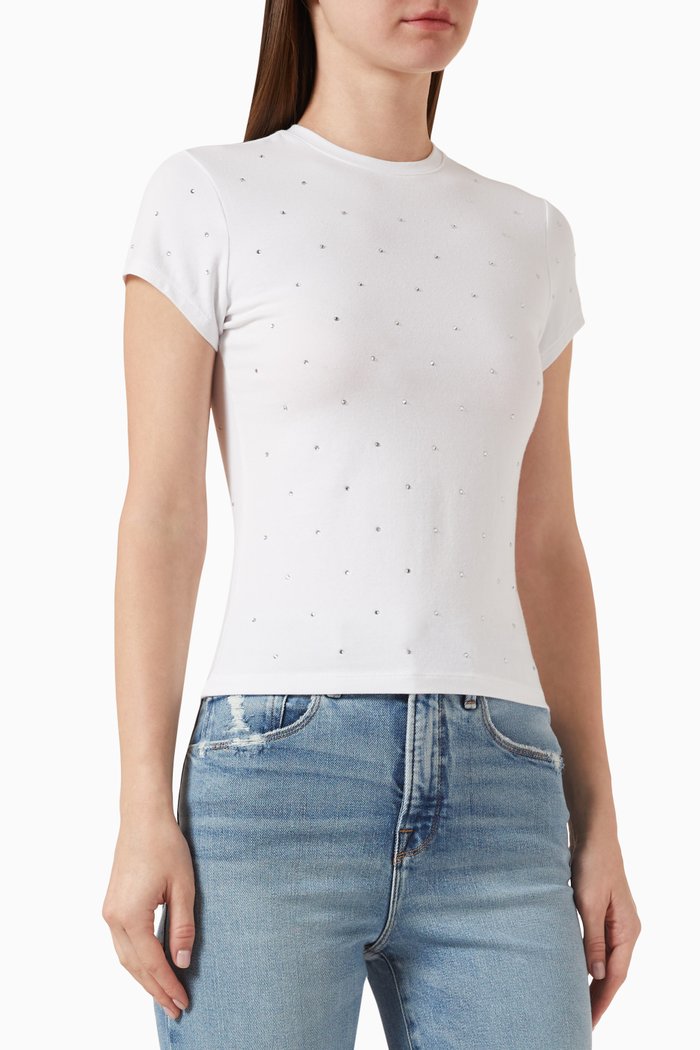 

Crystal-embellished Baby T-shirt in Jersey, White