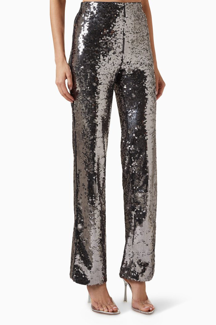 

Wide-leg Pants in Sequin, Grey