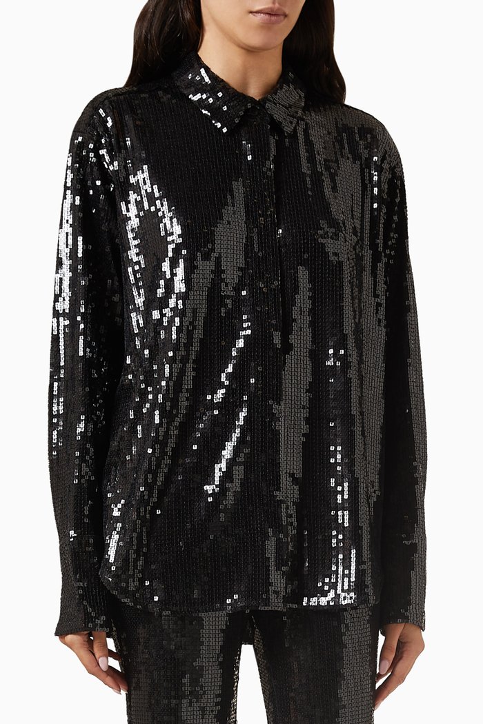 

Party Shirt in Sequin, Black