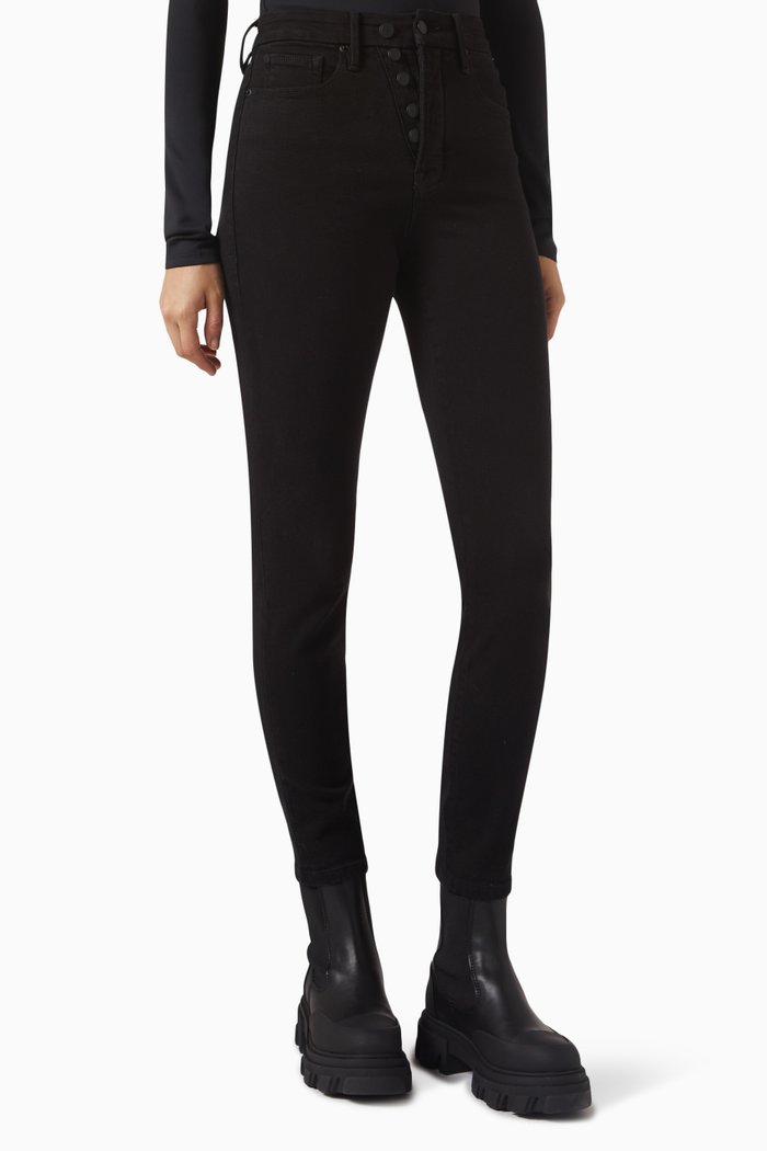 

Good Legs Skinny Jeans in Compression Denim, Black