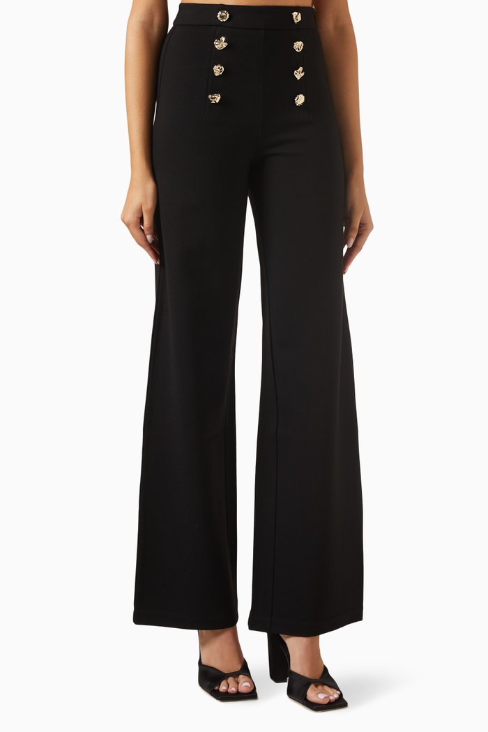 

Wide-leg Pants in Ponte, Black
