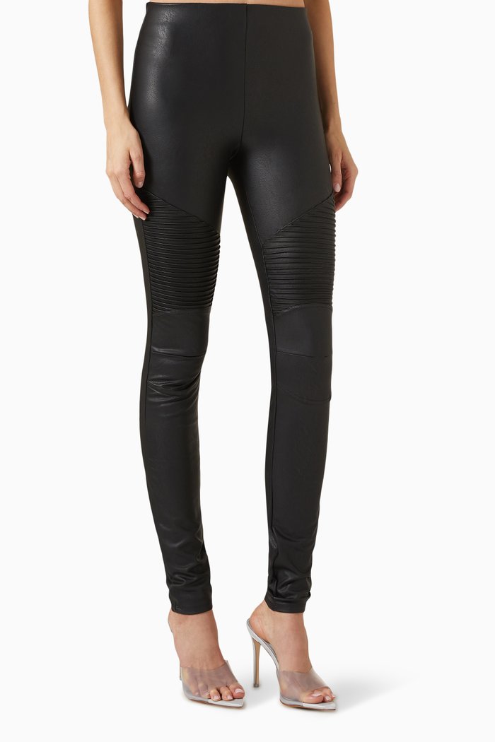 

Moto Skinny Leggings in Faux Leather, Black