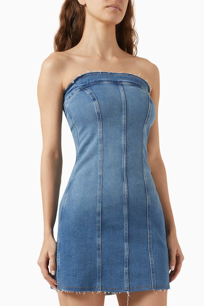 

Tube Mini Dress in Denim, Blue