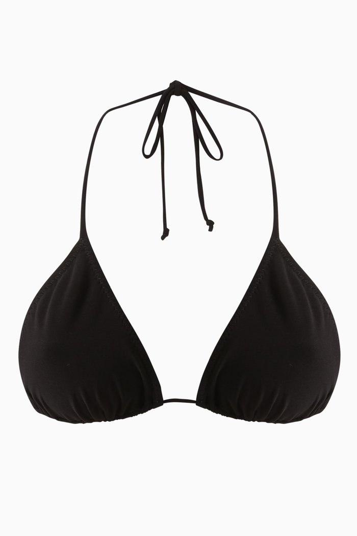 

String Bra Bikini Top in Poly-Lycra, Black