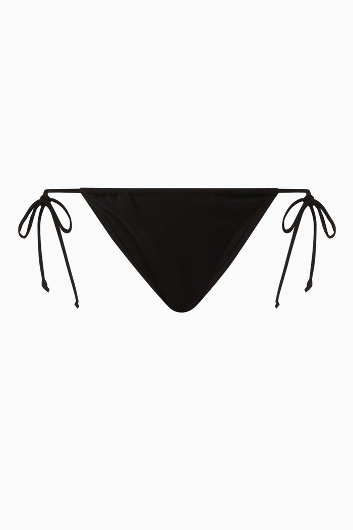 

String Bikini Bottoms in Poly-lycra, Black