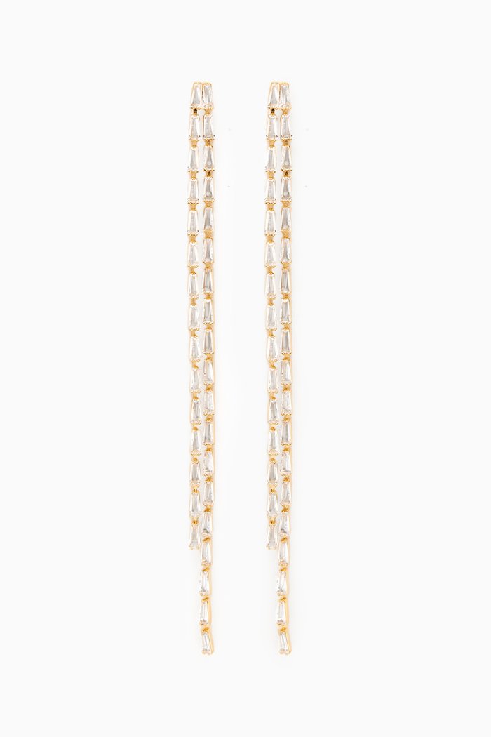 

Capri Crystal Drop Earrings in 18kt Gold-plated Brass