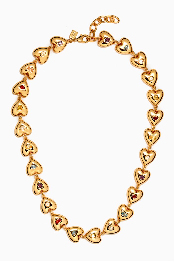 

Forever in Love Necklace in 18kt Gold-plated Brass, Multicolour