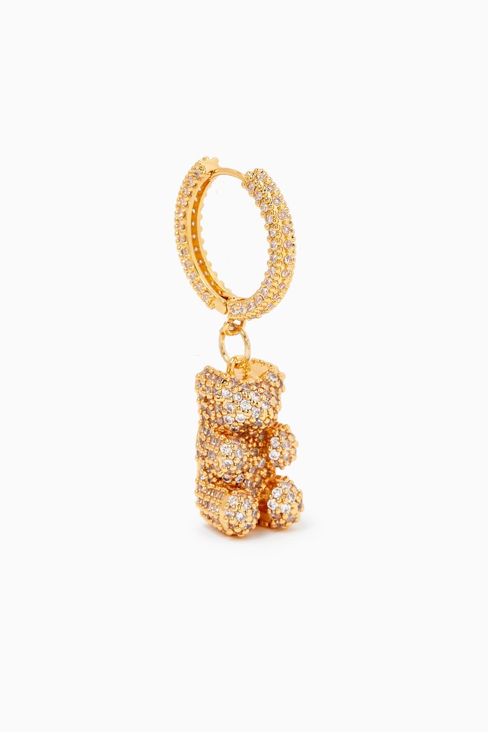 

Mama Bear Pavé Single Earring in 18kt Gold-plated Brass