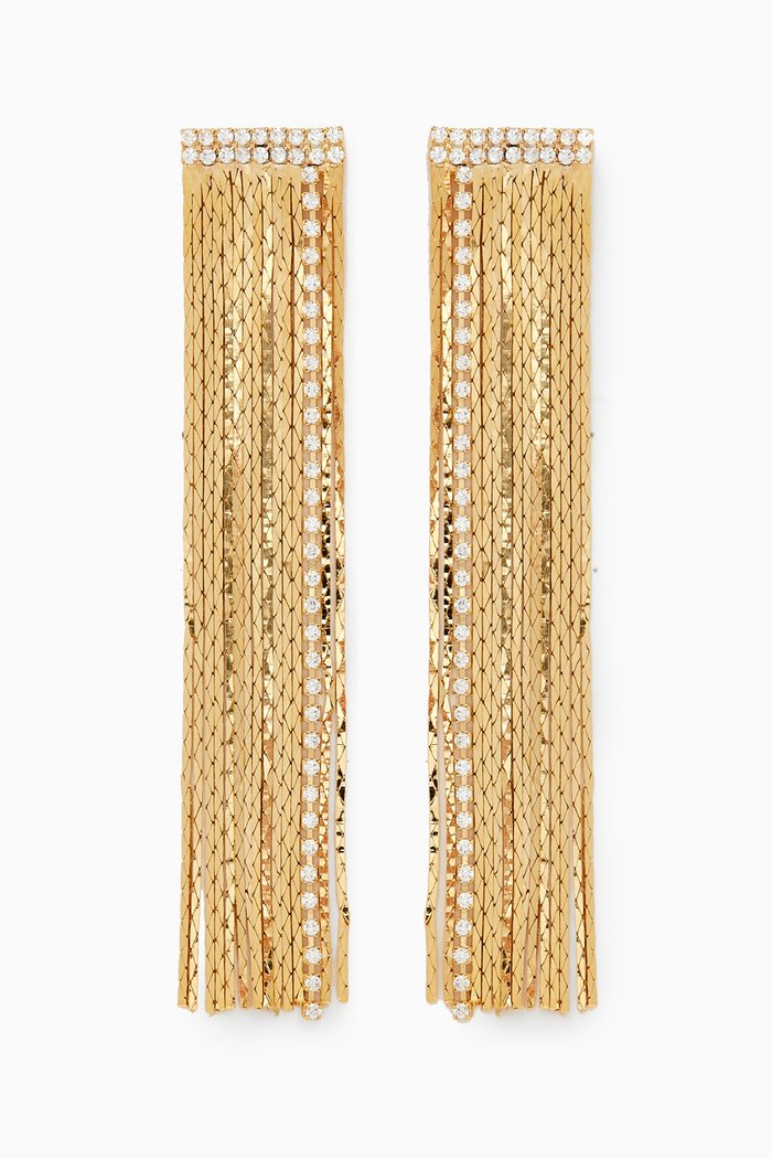

Behind The Blinds Fringe Drop Earrings in 18kt Gold-plated Brass